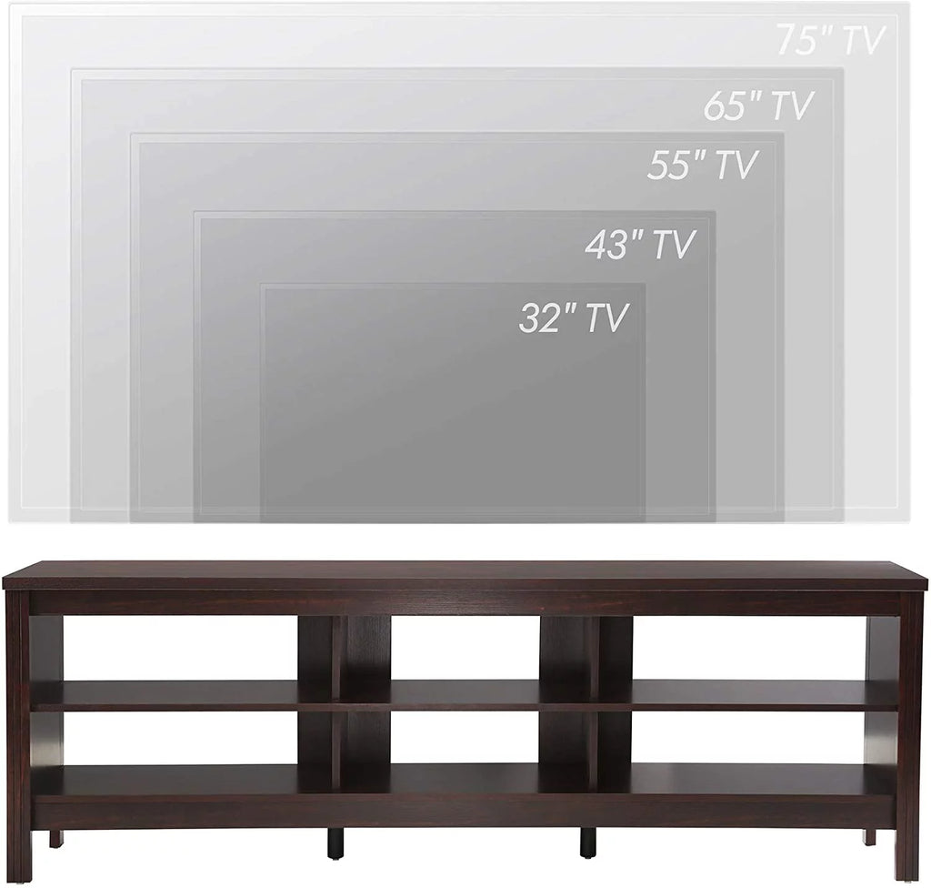 Brown 70'' TV Stand with 6 Cubby Q4690