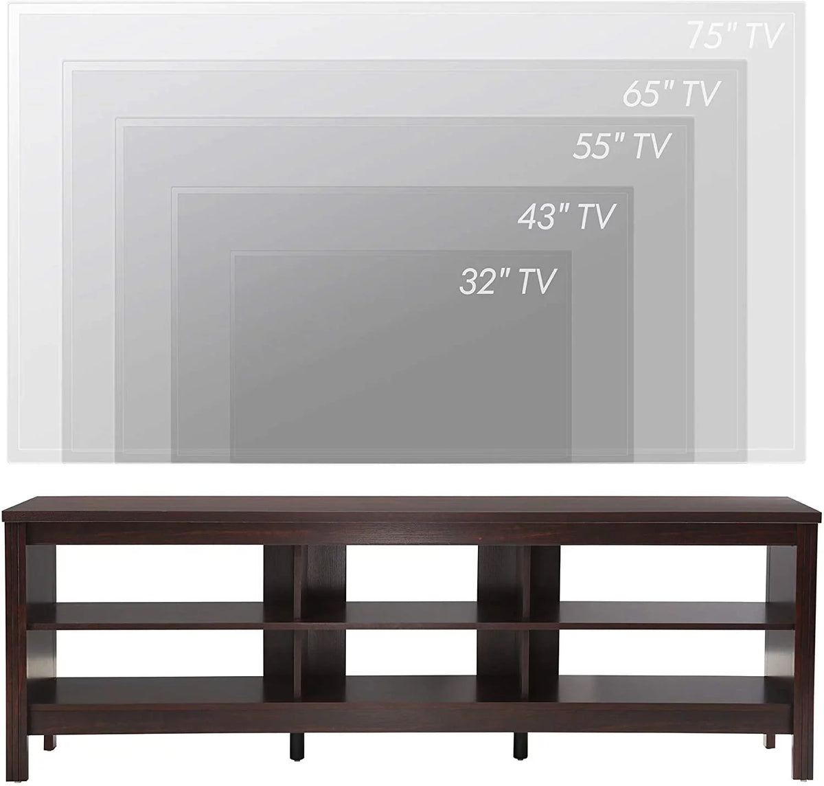 Brown 70'' TV Stand with 6 Cubby Q4690