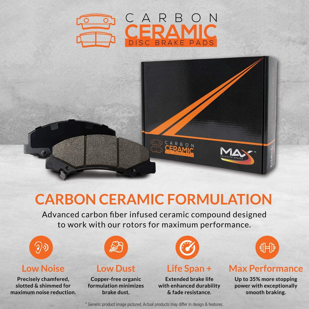 Max Brakes Premium OE Rotors with Carbon Ceramic Pads V484081