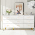 White 9 Drawer Wood Dresser with Charging Station U740