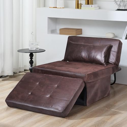 Dark Grey 4 in 1 Folding Ottoman Couch Bed S113846