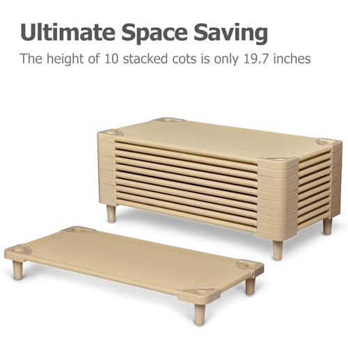 Stackable Kids Nap Cot with 4 Lockable Casters, Set of 5 S85100