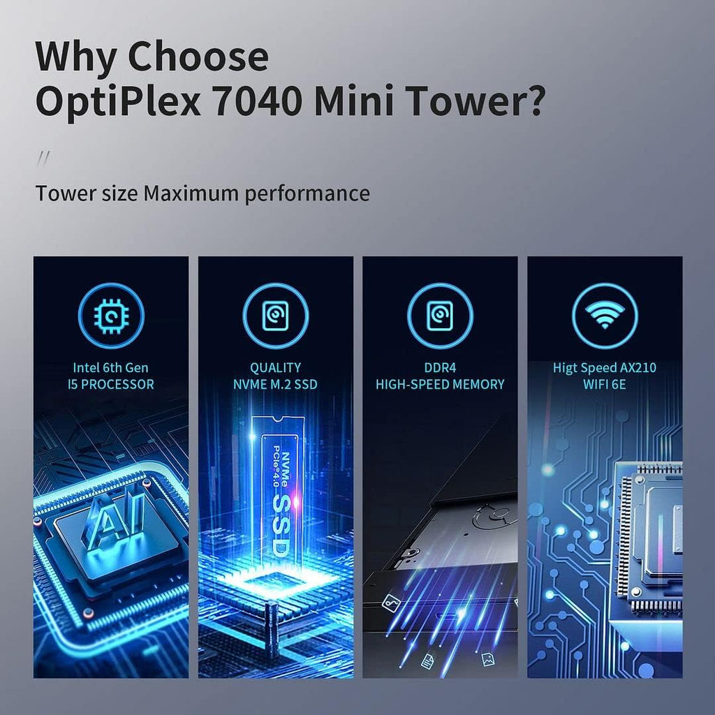 PC Tower Desktop Computer i5 6500 32GB DDR4 Ram 512GB M.2 NVMe SSD 1TB HDD Windows 10 Pro (Renewed) X5979