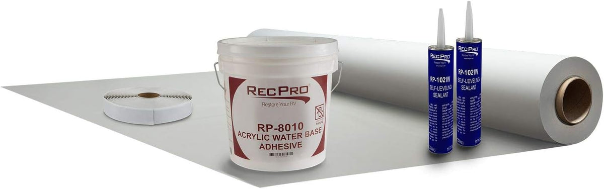 8.5' Wide 15' PVC RV Rubber Roof Kit W2918