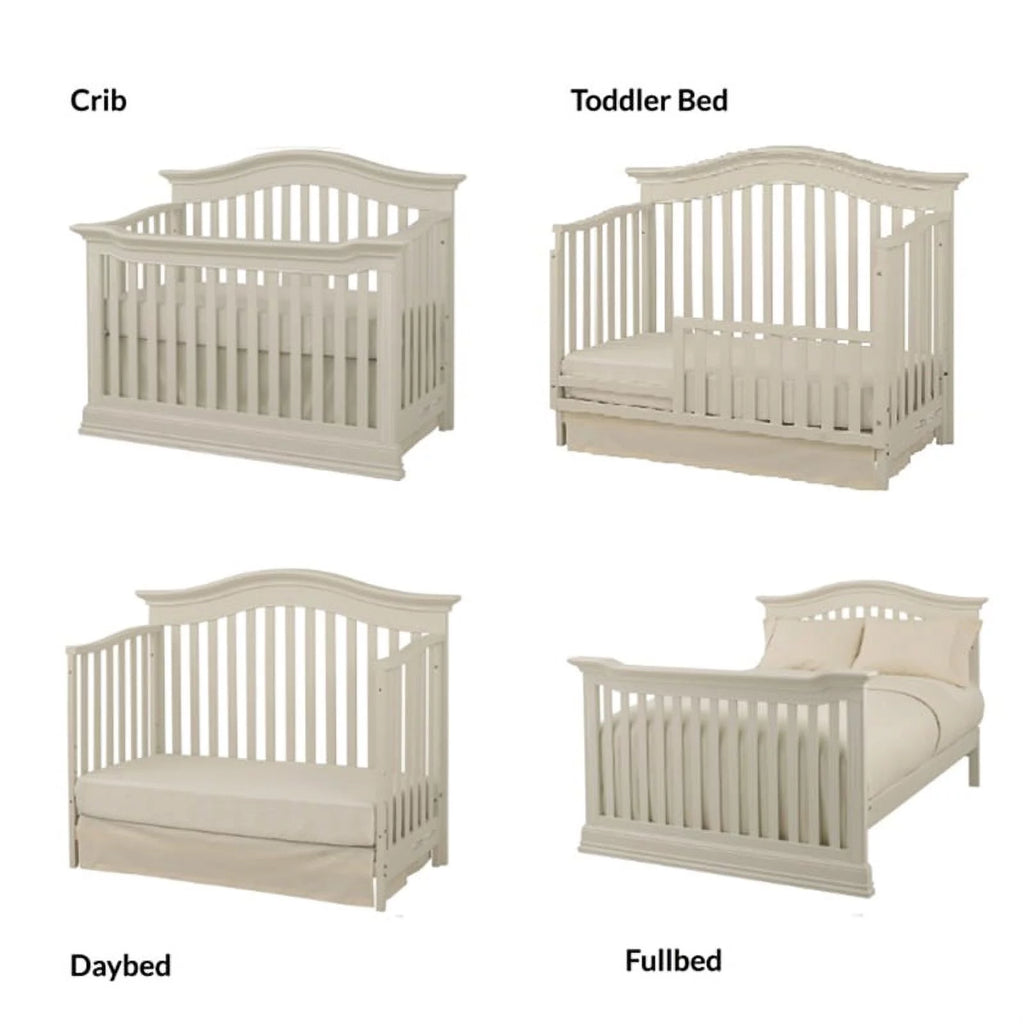 Glazed White 4-in-1 Convertible Wood Crib R606