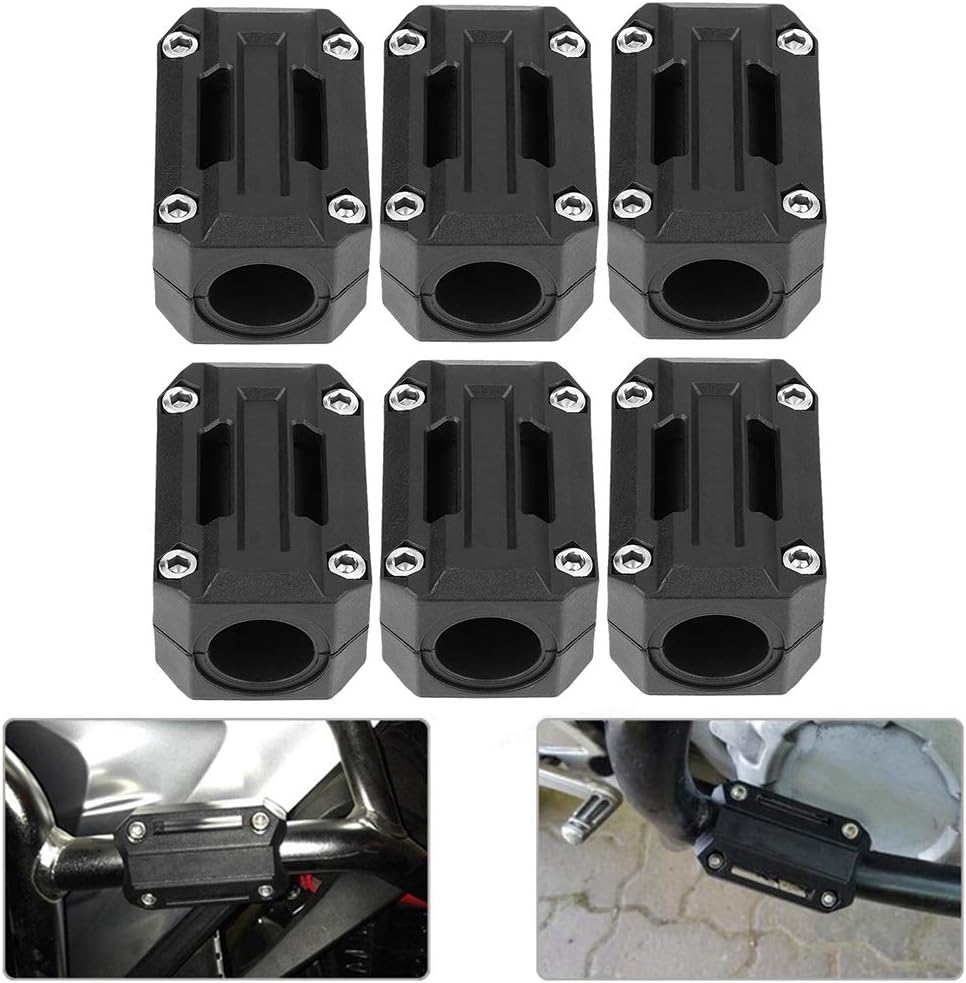 Black 3 Pair Universal Motorcycle Bumper Blocks Engine Guard Y1301