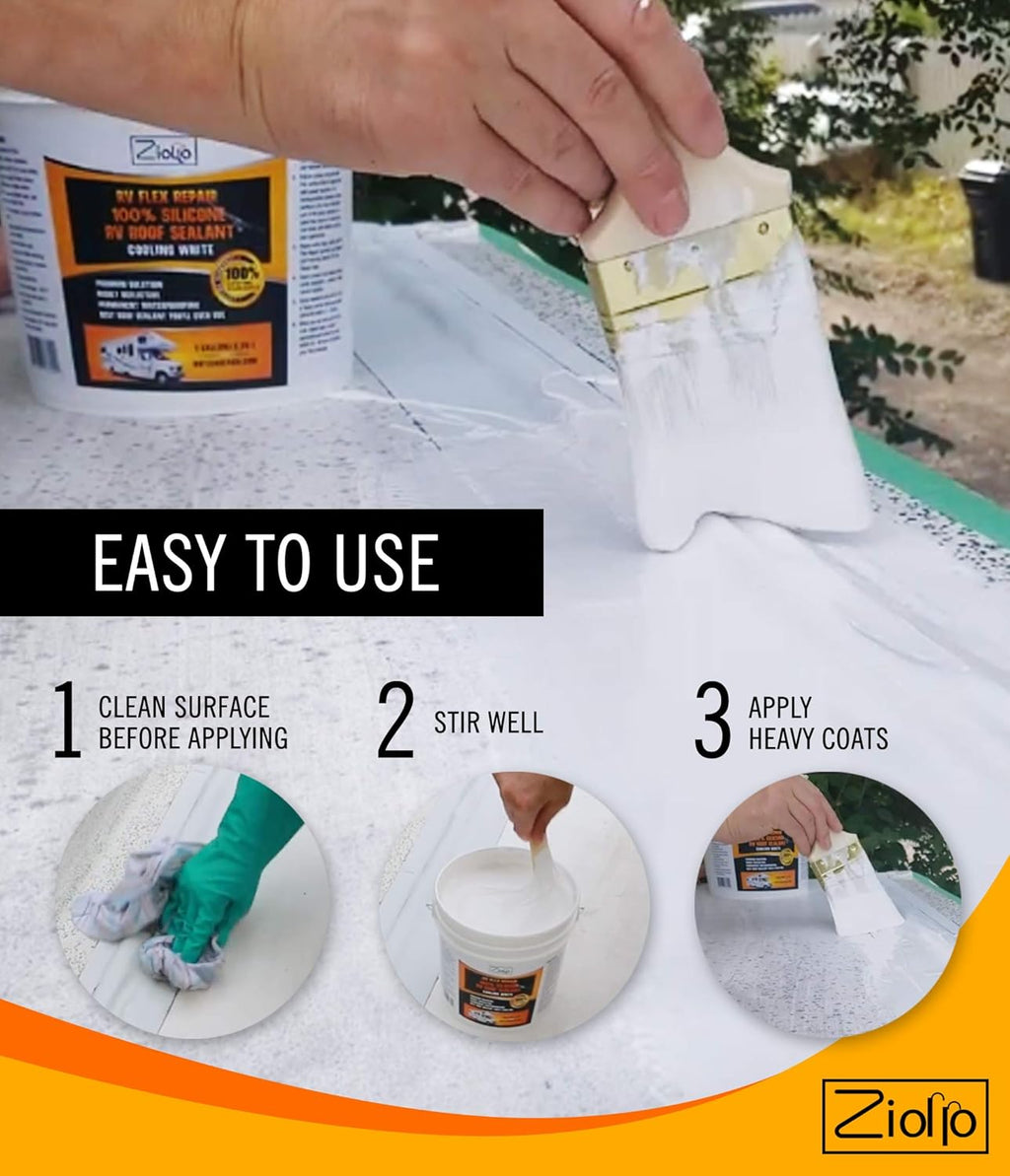 White 4-inch x 50 Foot Roll RV Flex Repair Tape N270