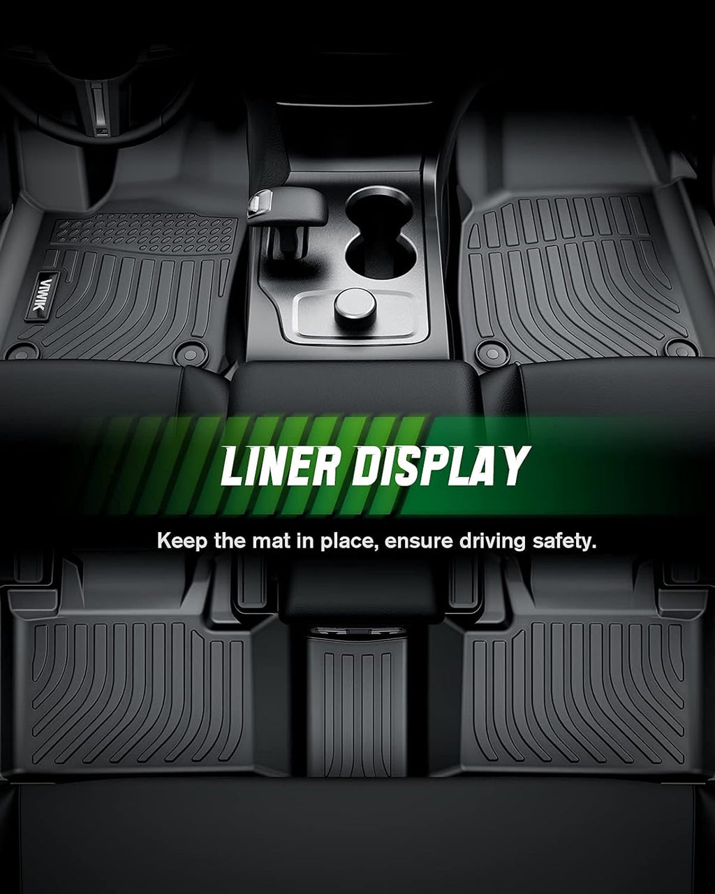 All Weather TPE Black Car Floor Mats Full Set S6136