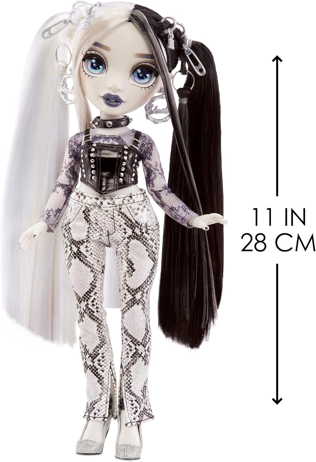 Grayscale Fashion Doll with 2 Grey Designer Outfits and Accessories D404