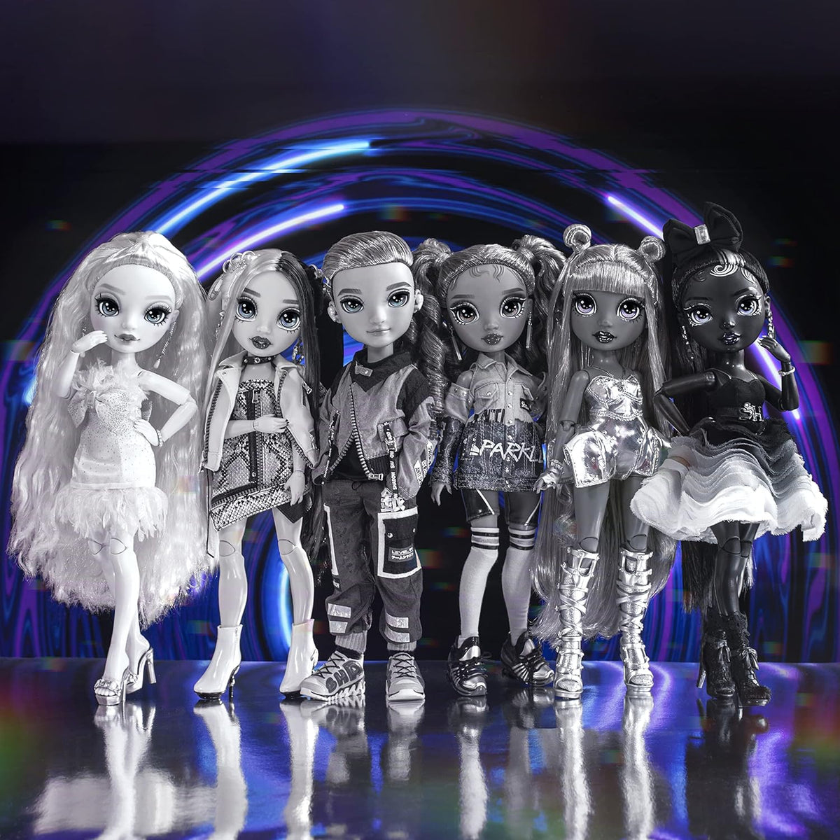 Grayscale Fashion Doll with 2 Grey Designer Outfits and Accessories D404
