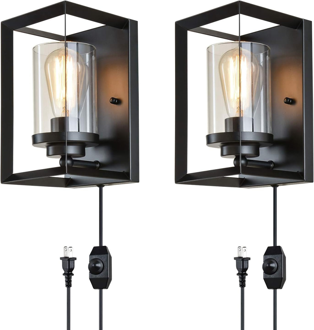 Black 2 Pack Wall Sconce Light Fixture G517107