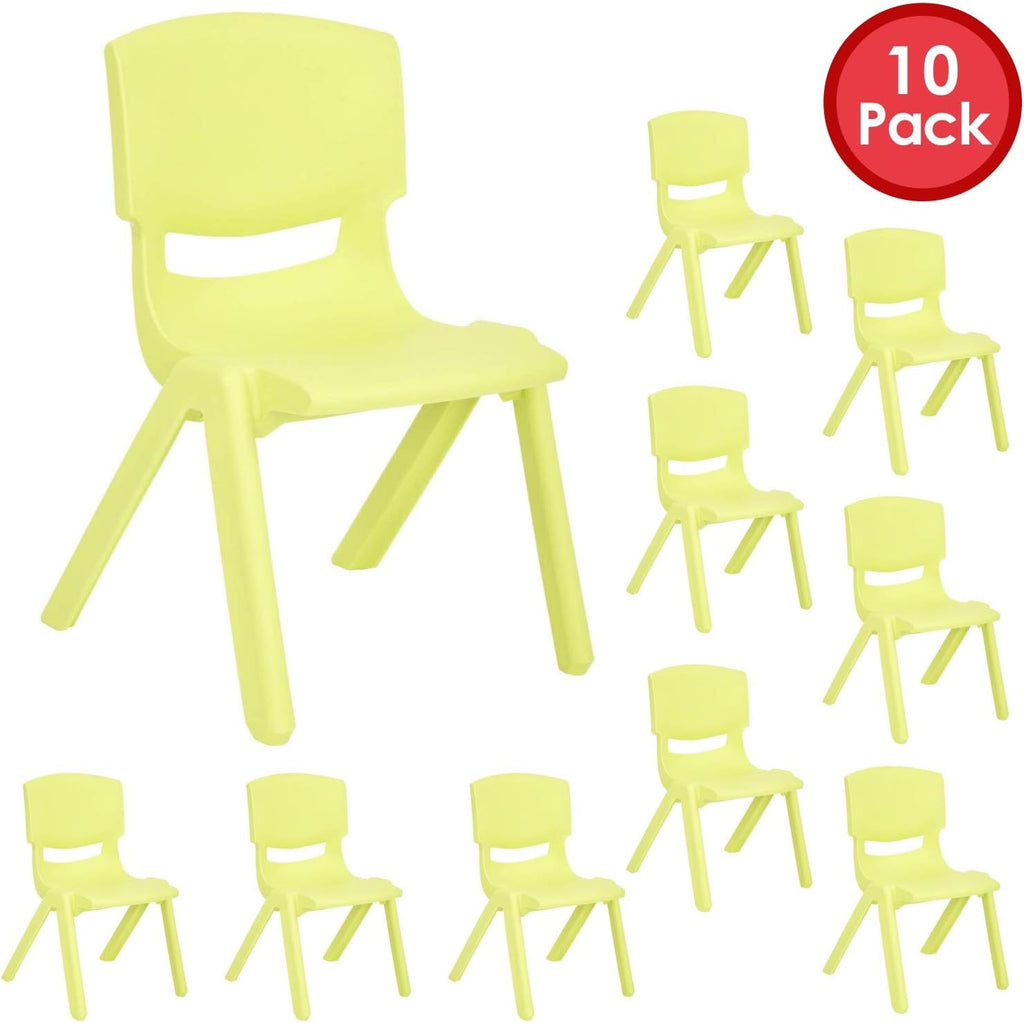 Stackable Plastic Kids Learning Chairs, 20.8x12.5 Inches, Red, 2 Pack B642014