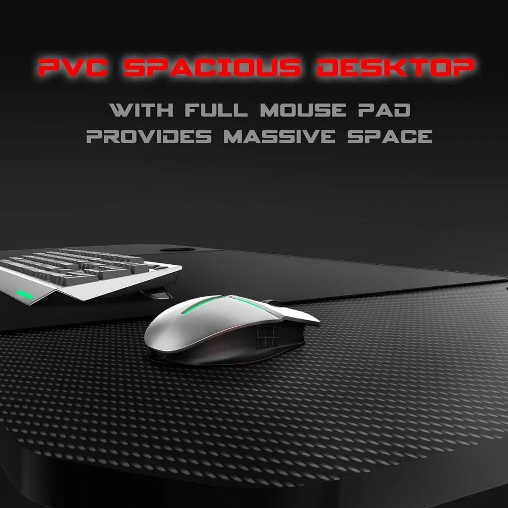 55 Inch Ergonomic Gaming Desk with Full Desk Mouse Pad Y297315