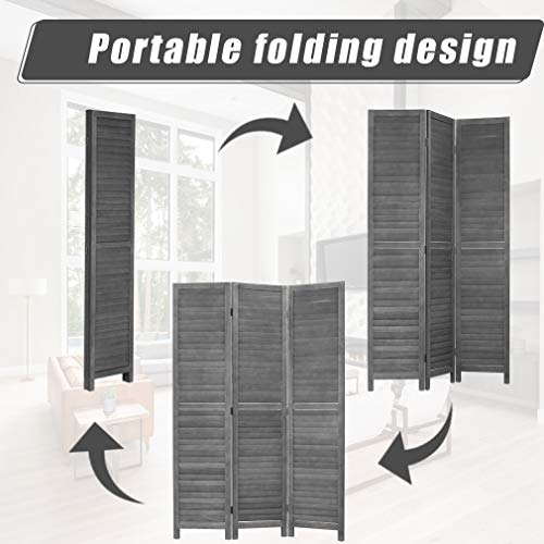 Brown 3 Panel Wood Folding Room Divider Z482