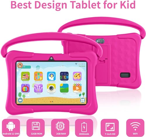 7 inch Android Tablet with 32GB, Shockproof Case Pink B337408
