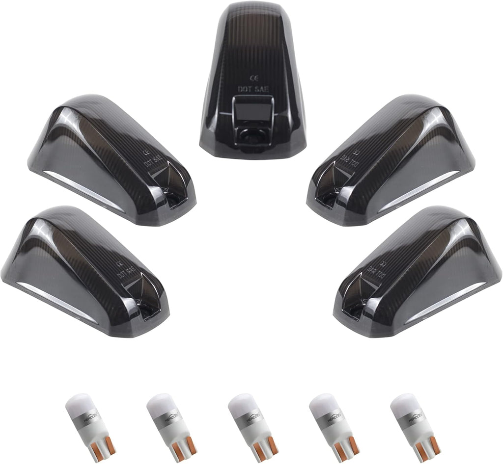 5 PCS Smoke Cab Marker Lights with Amber LED Bulbs S61246