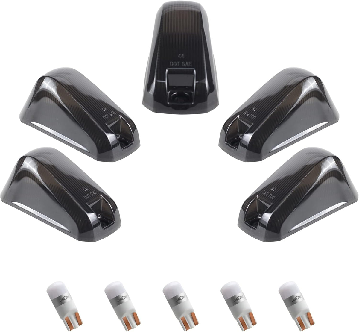 5 PCS Smoke Cab Marker Lights with Amber LED Bulbs S61246