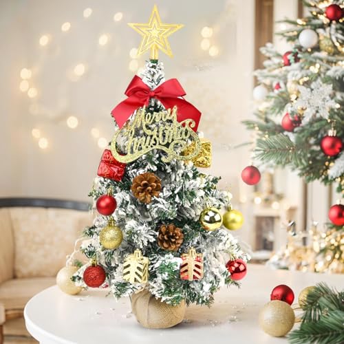 24 Inch Green Artificial Tabletop Christmas Tree with LED Lights L544984