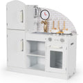 White Wooden Kids Play Kitchen Set with Accessories B200495