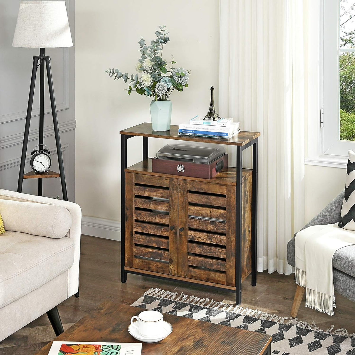 Rustic Brown Standing Storage Cabinet R5747
