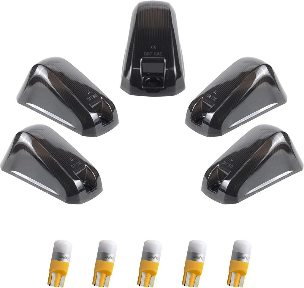 5 PCS Smoke Cab Marker Lights with Amber LED Bulbs S61246