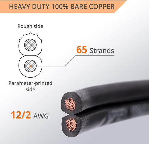 12-Gauge 2-Conductor 250 Feet Direct Burial Landscape Lighting Wire P6772