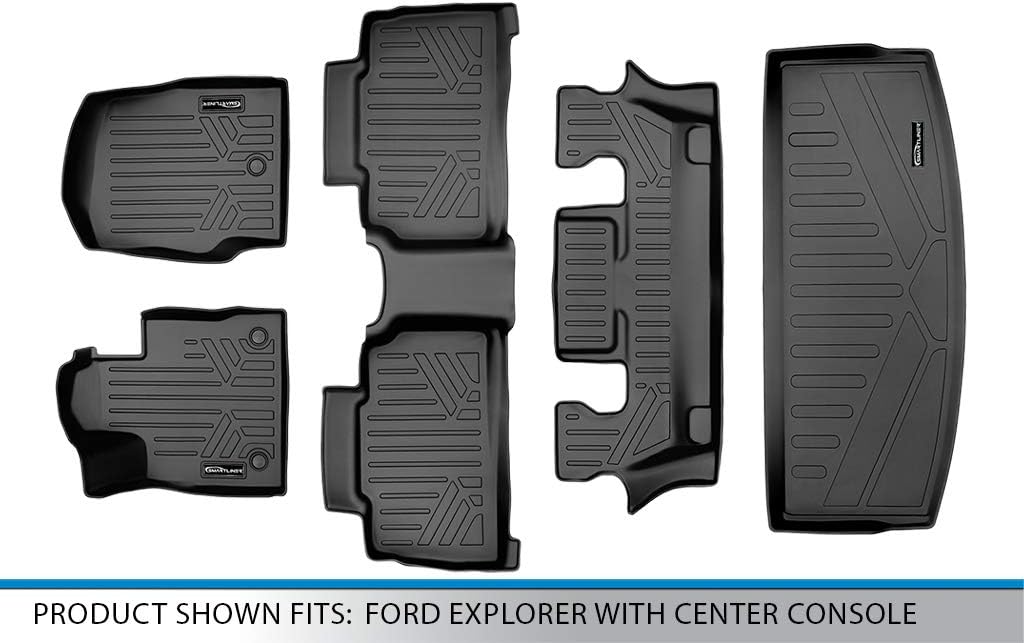 Black 3 Row Floor Mats and Cargo Liner Set S37035