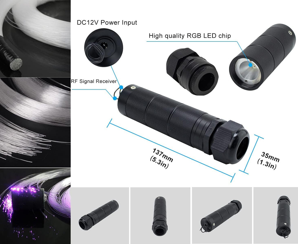 Bluetooth 6W RGB LED Fiber Optic Star Ceiling Light Kit with Remote Z7194