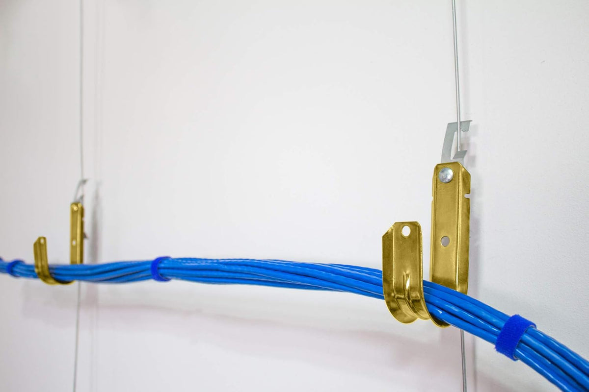 Heavy Duty Metal Cable & Wire Support J-Hook Hangers with Bat Wing Clip K2119
