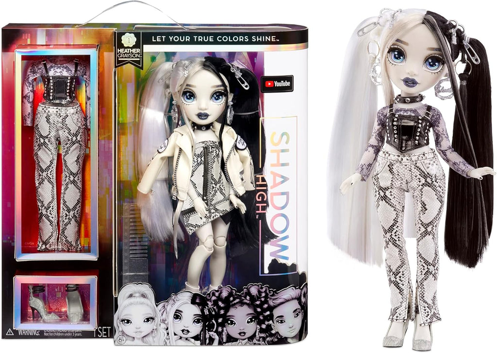 Grayscale Fashion Doll with 2 Grey Designer Outfits and Accessories D404