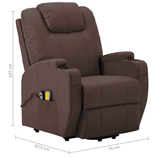 Black Faux Leather Electric Power Lift Massage Chair with 6-Point Vibration Massage X697052