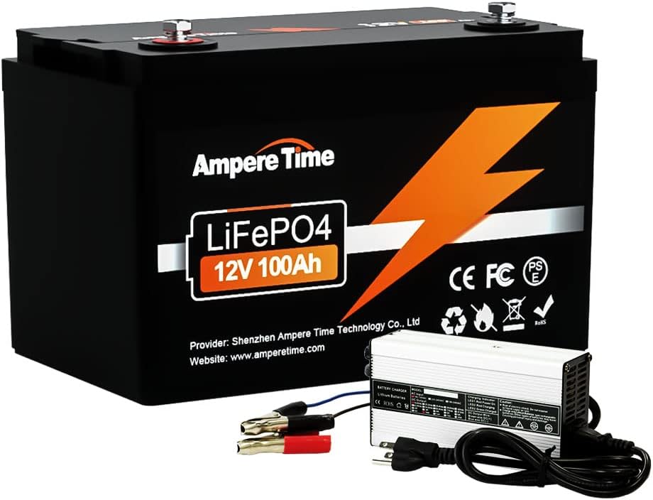 12V 100Ah LiFePO4 Battery with 14.6V 10A Charger C466588
