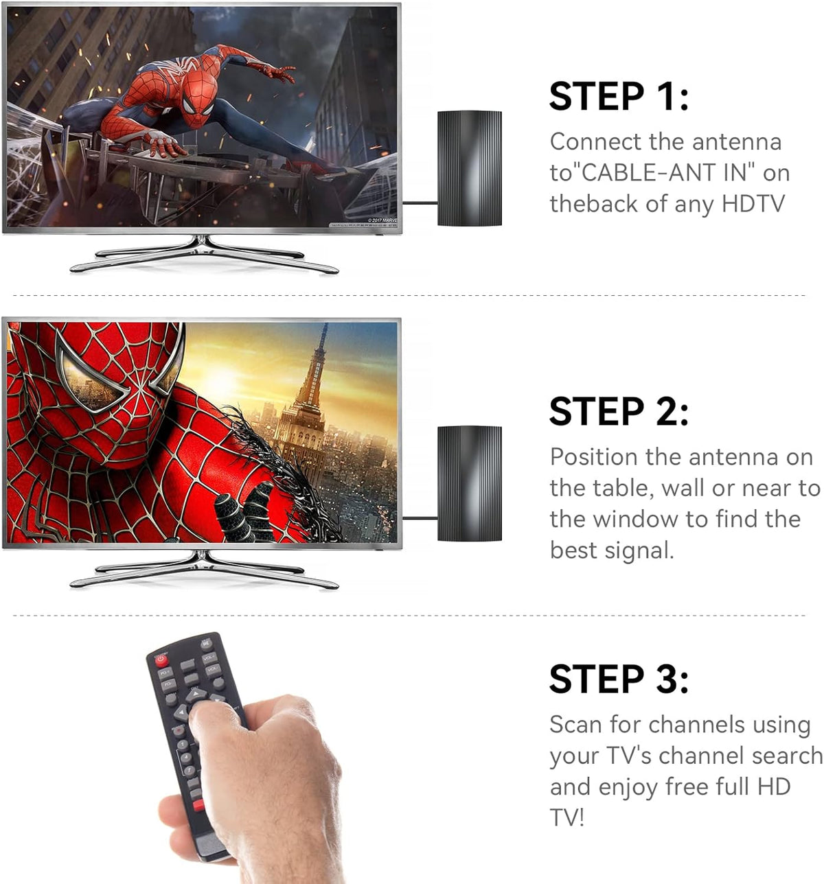 Digital HD TV Antenna with 28ft Coaxial Cable I139