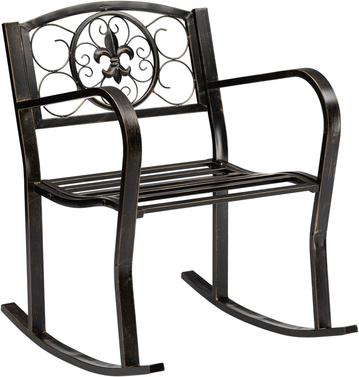 Metal Vintage Rocking Chairs with Back & Armrest H886929