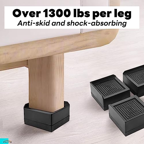 Black 4 Pack Furniture Risers 1.5 Inch B6626