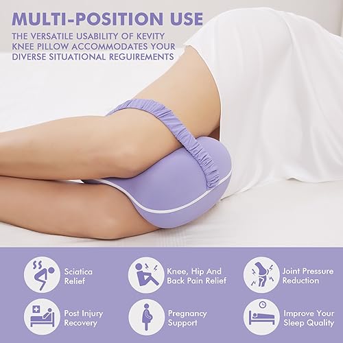 Grey Large Memory Foam Knee Pillow with Washable Cooling Cover G950