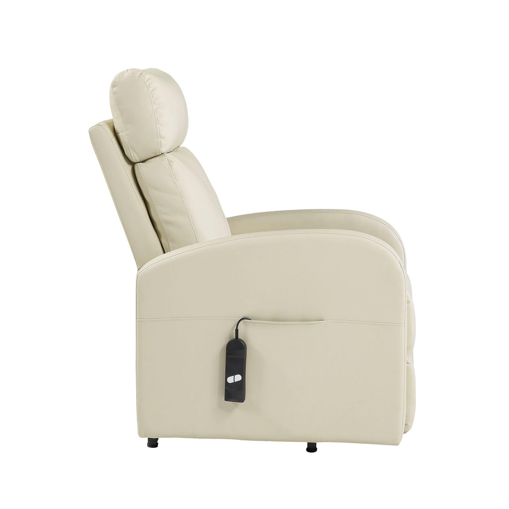 Beige PU Power Lift Recliner Q72267
