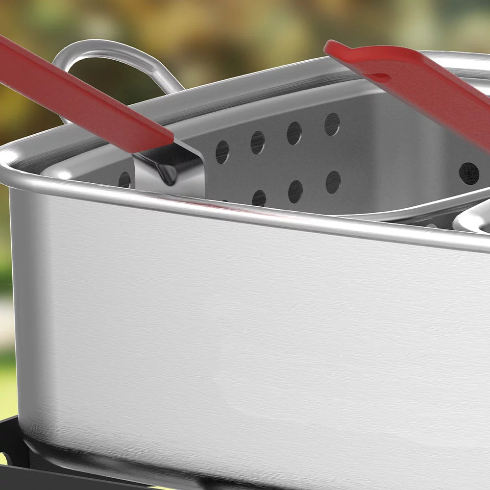 18 Qt Aluminum Fish Fryer with Double Basket E8789
