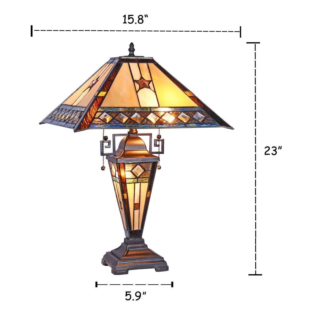 Tiffany-Style 1 Light Double Lit Table Lamp 16" Wide X533644