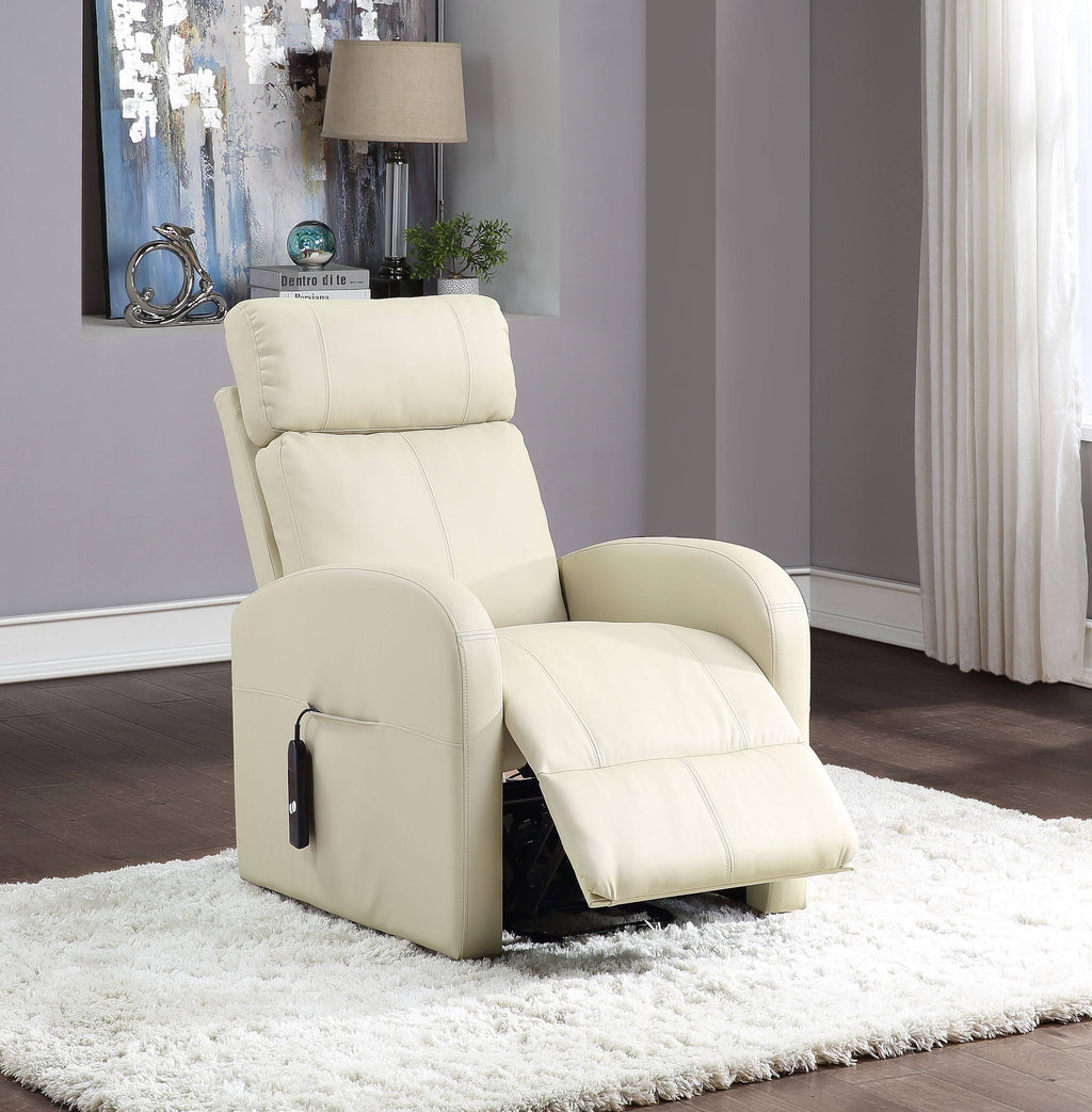 Beige PU Power Lift Recliner Q72267