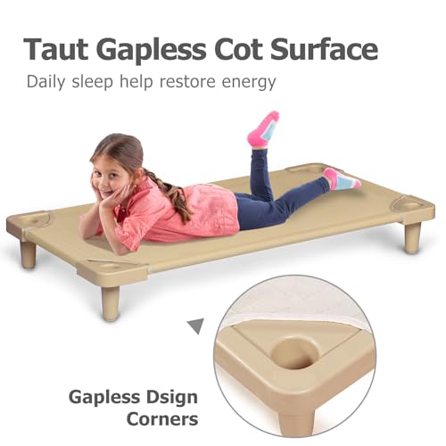 Stackable Kids Nap Cot with 4 Lockable Casters, Set of 5 S85100