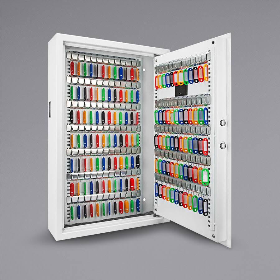 Key Cabinet 144 Hooks Steel White Q65847