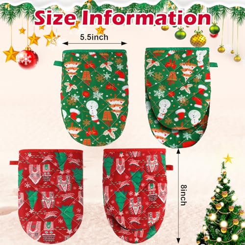 2 Pcs Christmas Mini Oven Mitt Pot Holders T478