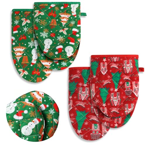 2 Pcs Christmas Mini Oven Mitt Pot Holders T478