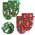 2 Pcs Christmas Mini Oven Mitt Pot Holders T478