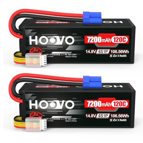 7.4V 70C 6200mAh 2S Lipo Battery Hard Case with Plug 2 Packs G372934