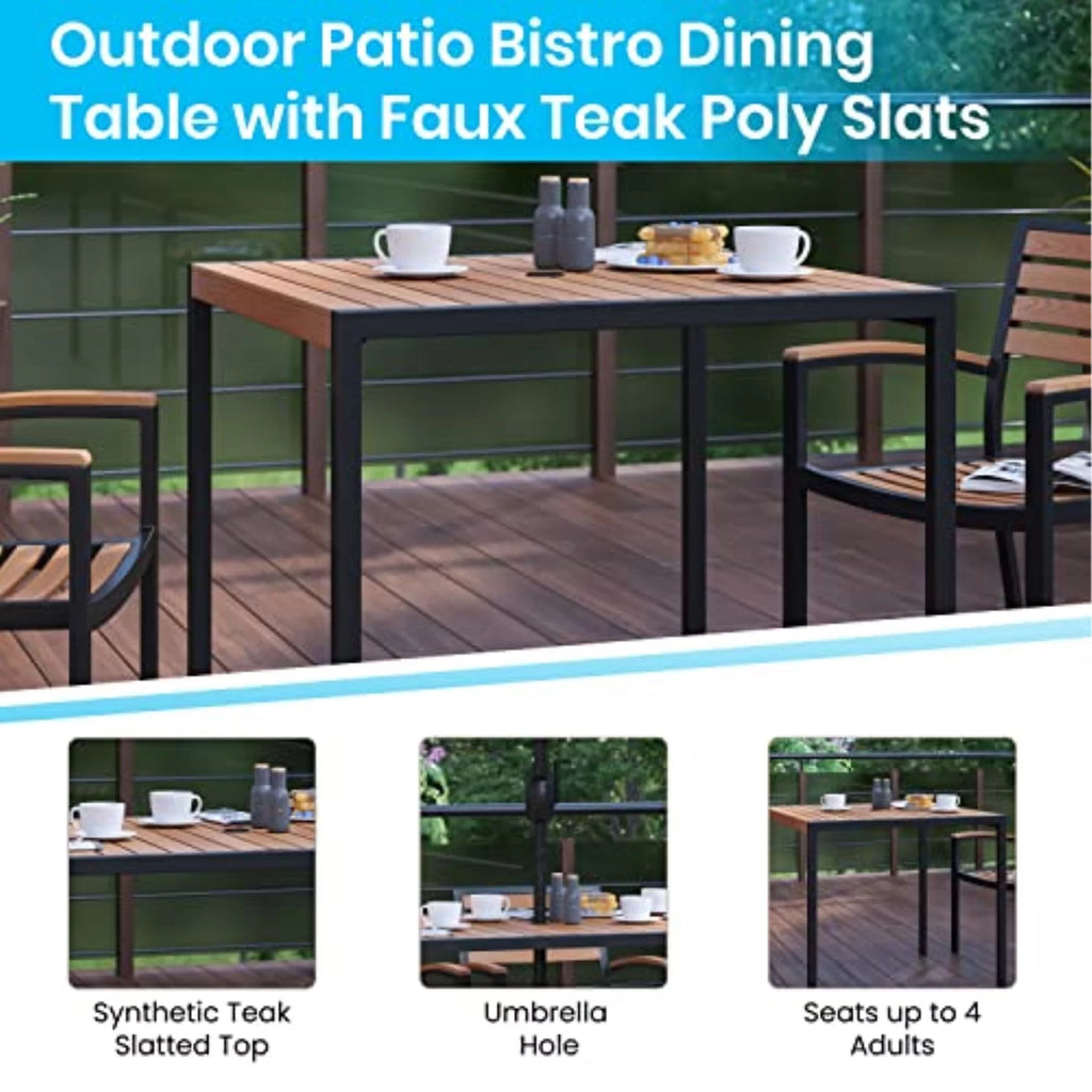 5-Piece Teak Patio Table and Chair Set G5309