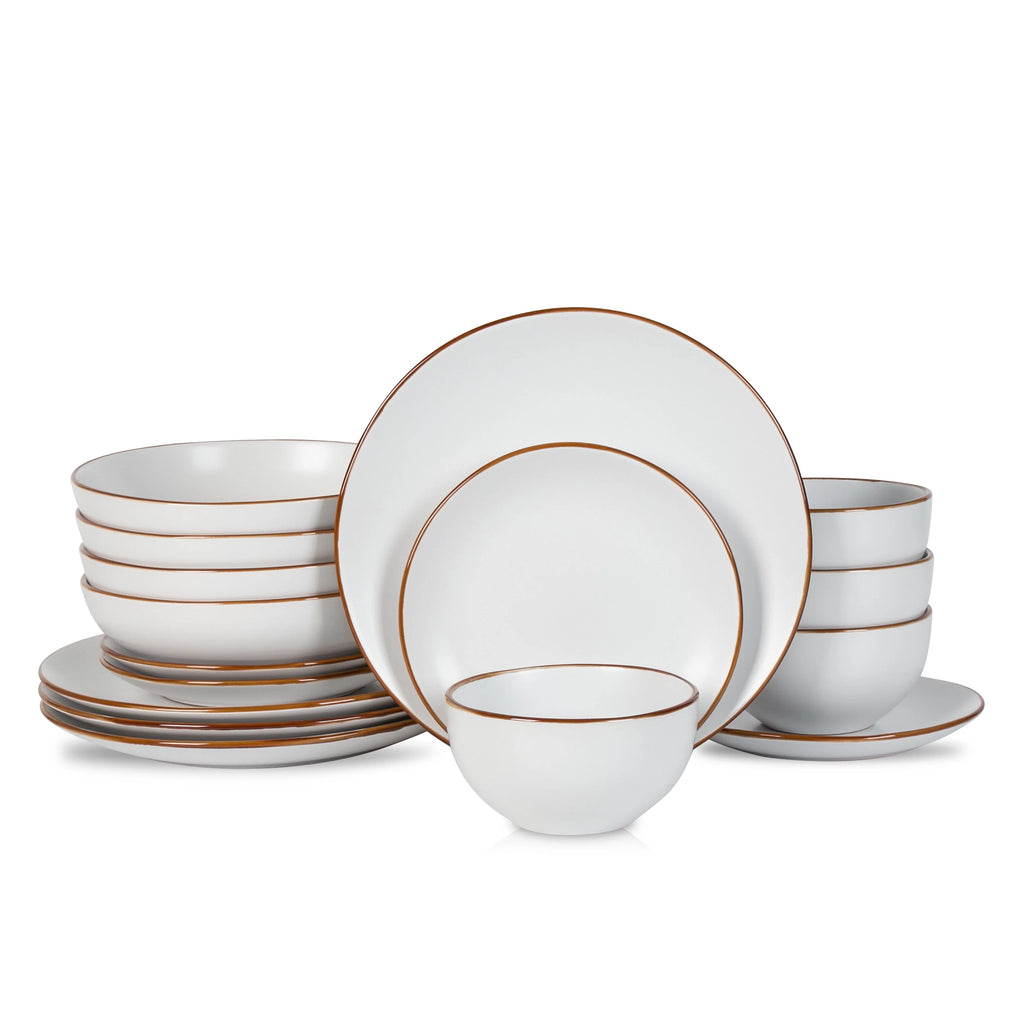 White 16-Piece Stoneware Dinnerware Set S134