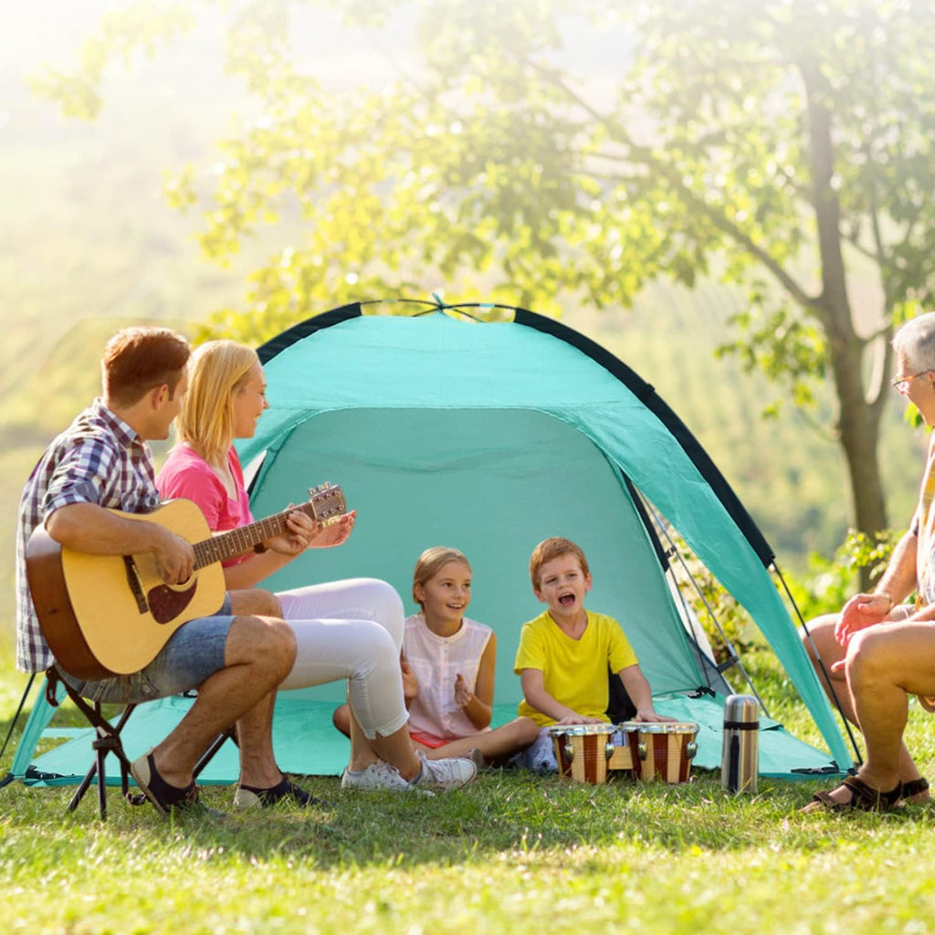 Beach Tent Canopy Sun Shelter UPF 50+ UV Protection, Portable Beach Shade Fit 3-4 Person, Lightweight, Breathable, Collapsible T194408