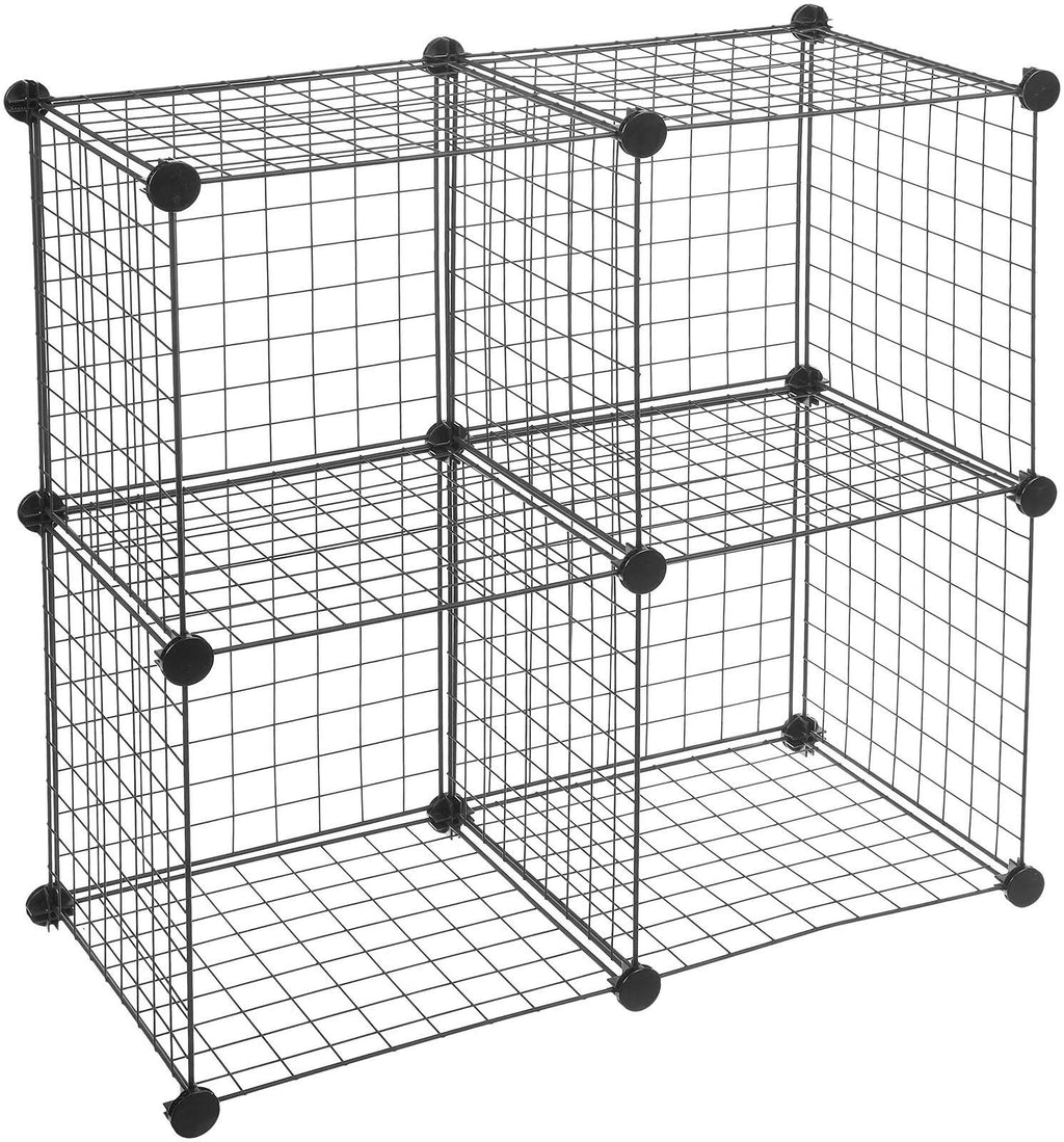 Black 4 Cube Wire Storage Shelves L647669
